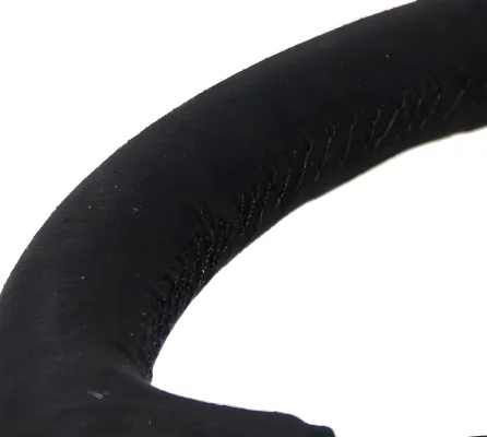 Universal (Rigid) (Black Alcantara Rim, Matte Black Spokes) (Black Stitching) (350mm Diameter) (1.5