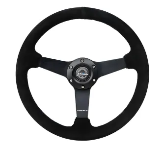 Universal (Rigid) (Black Suede Rim, Matte Black Spokes) (Black Stitching) (350mm Diameter) (1.5