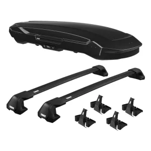 2016 Toyota Corolla Thule Motion 3 XL Low Cargo Box With Roof Rack Full Kit