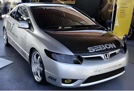 From SEMA Show 2011 Honda Civic Seibon OEM Style Carbon Fiber Hood