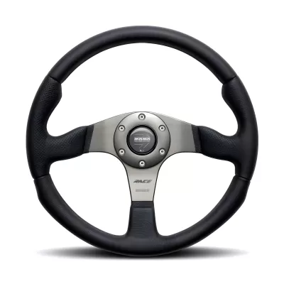 Universal (Race) (Brushed Anthracite Center, Black Leather With Airleather Inserts) (350mm Diameter) (1.5