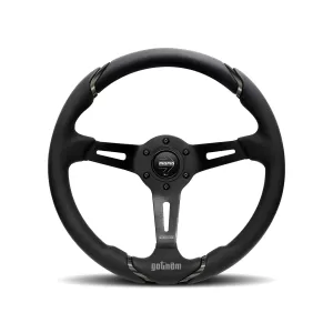 Universal (Gotham) (Brushed Black Center, Black Leather) (350mm Diameter) (2.7