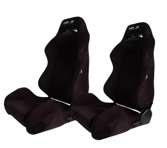 Universal (Left and Right Seats) (Suede) (Black with Red Stitching)